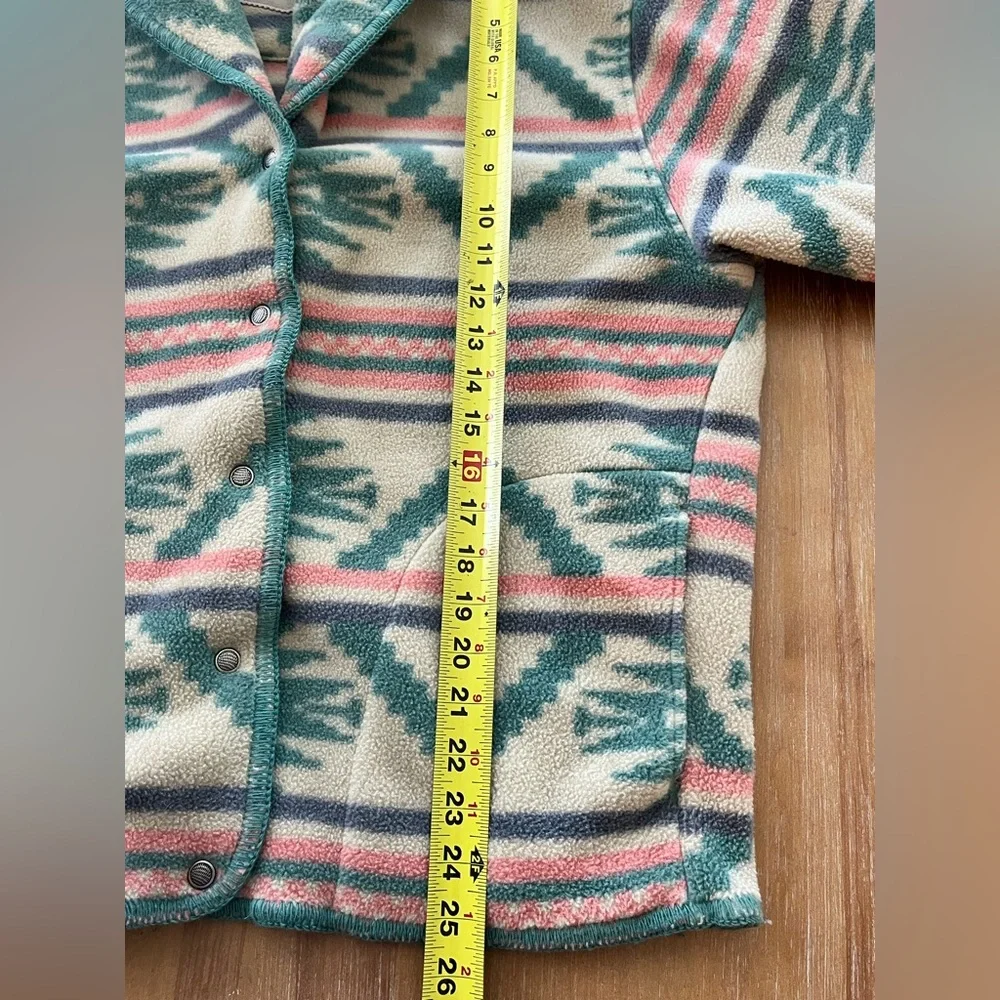 Vintage WoolRich fleece jacket womens SMALL made in USA southwestern Aztec shawl - Picture 6 of 7